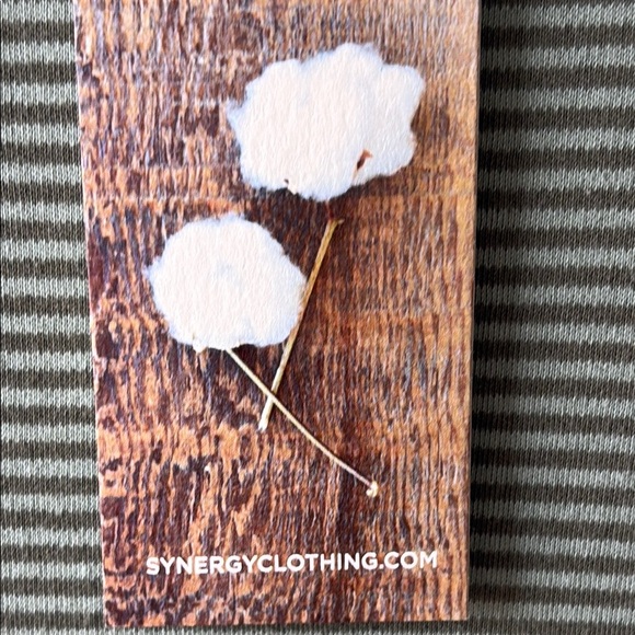 Synergy Organic Clothing Green Striped Reset Dress Kalamata Long Sleeve Womens M - Picture 2 of 10